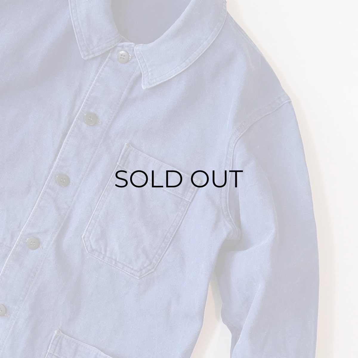 画像5: OLD FRENCH MILITARY COTTON TWILL WORK JACKET (5)