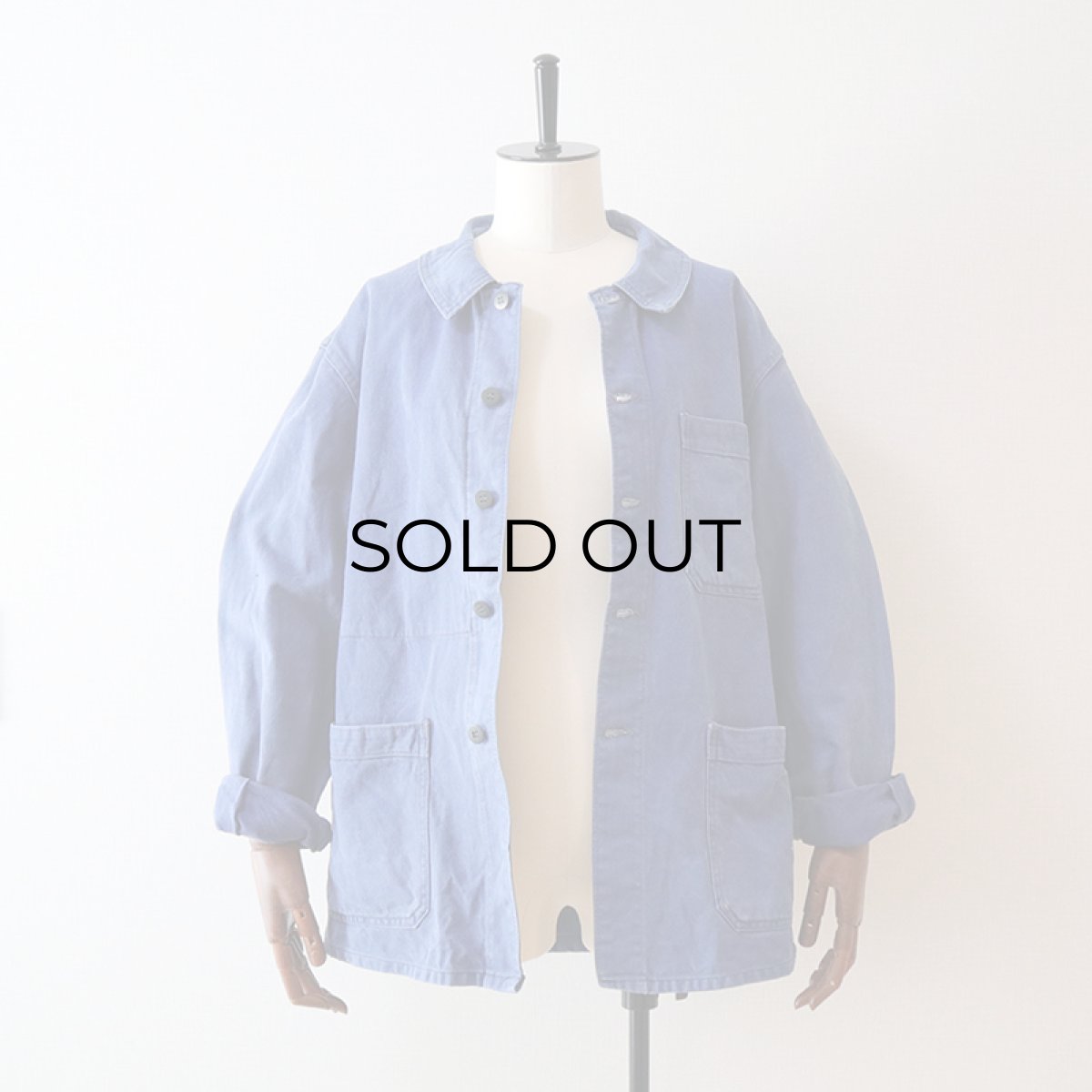 画像12: OLD FRENCH MILITARY COTTON TWILL WORK JACKET (12)