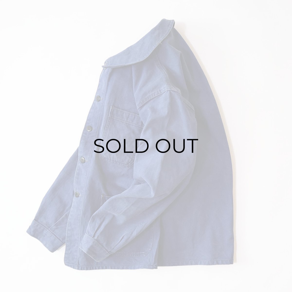 画像2: OLD FRENCH MILITARY COTTON TWILL WORK JACKET (2)