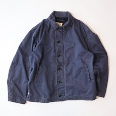 画像1: 70's US NAVY COTTON SATEEN UTILITY JACKET 【Size : 46R】 (1)