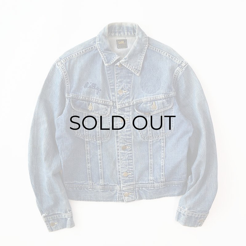 80's Lee 220J DENIM TRUCKER JACKET with BACK PRINT,USED