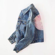 画像2: 〜80's Lee 220J DENIM TRUCKER JACKET with BACK PRINT (2)