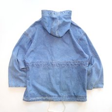 画像2: 80's CORNICHE DENIM HOODED OVER SIZE JACKET (2)