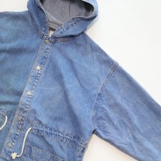 画像3: 80's CORNICHE DENIM HOODED OVER SIZE JACKET (3)