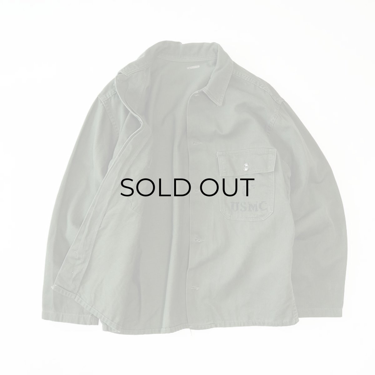 画像2: 50's US MARINE CORPS COTTON SATEEN UTILITY SHIRT JACKET (2)
