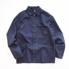 画像1: OLD GERMAN MILITARY COTTON HERRINGBONE TWILL WORK JACKET (1)