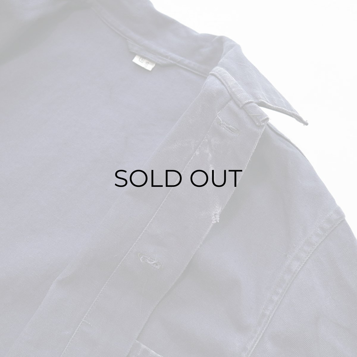 画像8: OLD GERMAN MILITARY COTTON HERRINGBONE TWILL WORK JACKET (8)