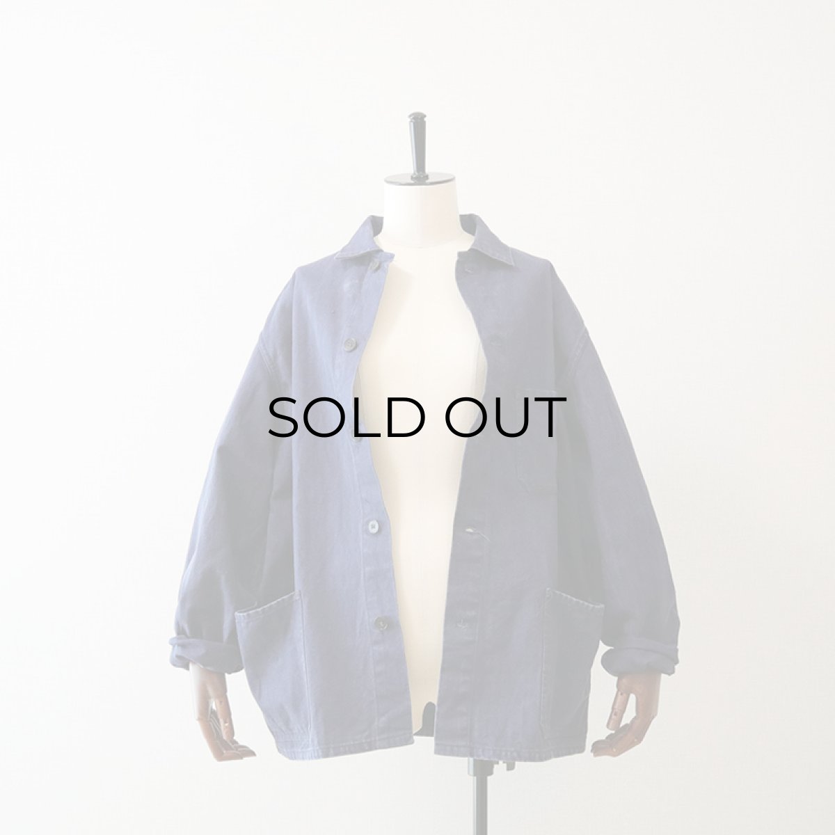 画像12: OLD GERMAN MILITARY COTTON HERRINGBONE TWILL WORK JACKET (12)