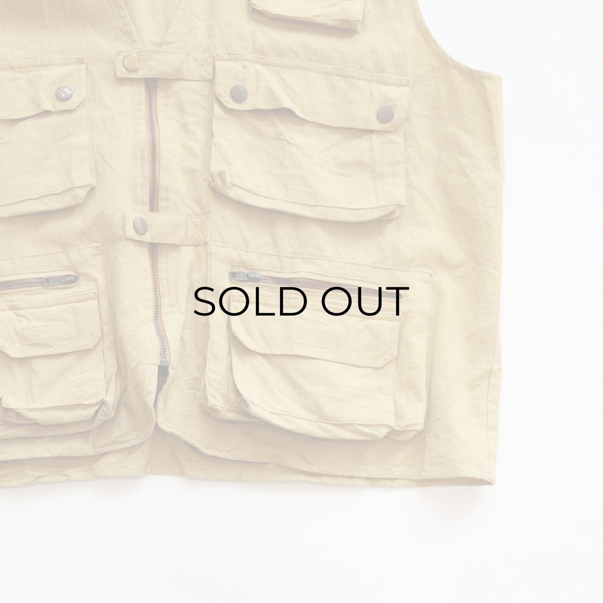 画像4: SOSTANZA COTTON LINEN FISHING VEST (4)