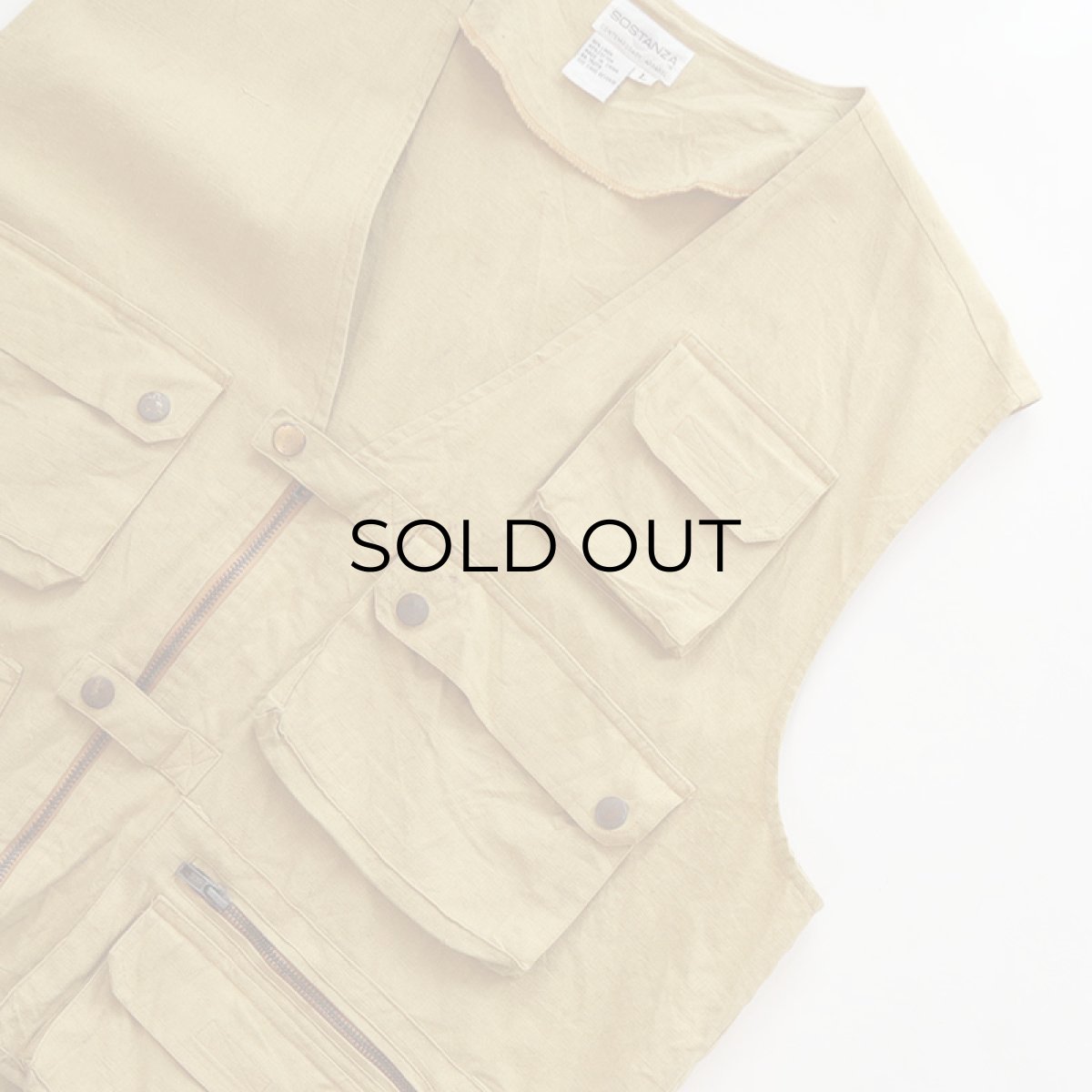画像3: SOSTANZA COTTON LINEN FISHING VEST (3)