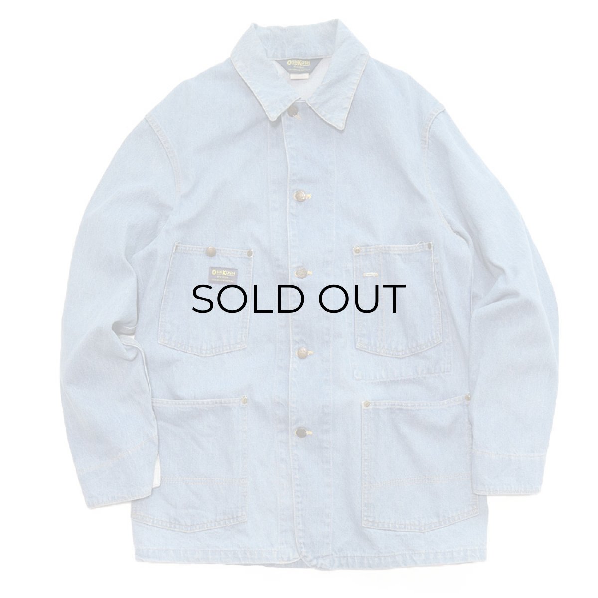 画像1: 80's OSH KOSH B'GOSH FADE BLUE DENIM CHORE JACKET (1)