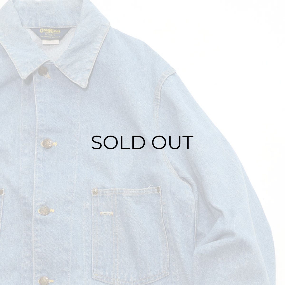 画像4: 80's OSH KOSH B'GOSH FADE BLUE DENIM CHORE JACKET (4)
