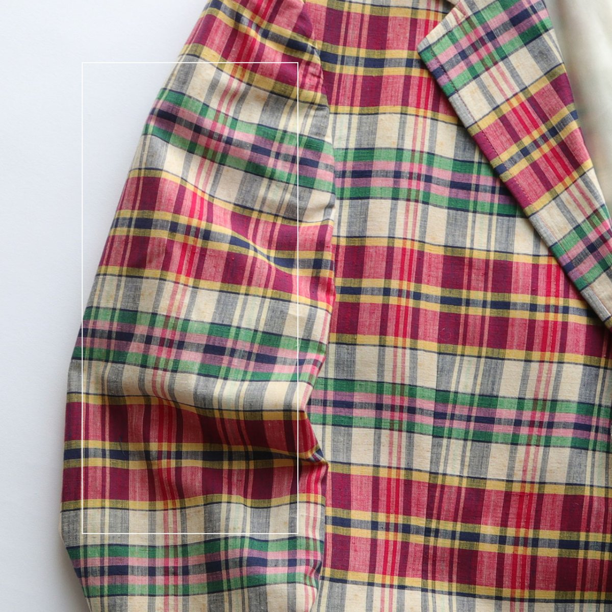 画像12: 80's Polo University by Ralph Lauren COTTON MADRAS CHECK 3B TAILORED JACKET (12)