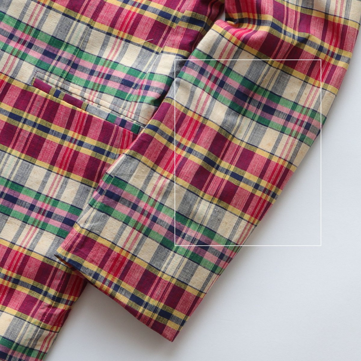 画像14: 80's Polo University by Ralph Lauren COTTON MADRAS CHECK 3B TAILORED JACKET (14)
