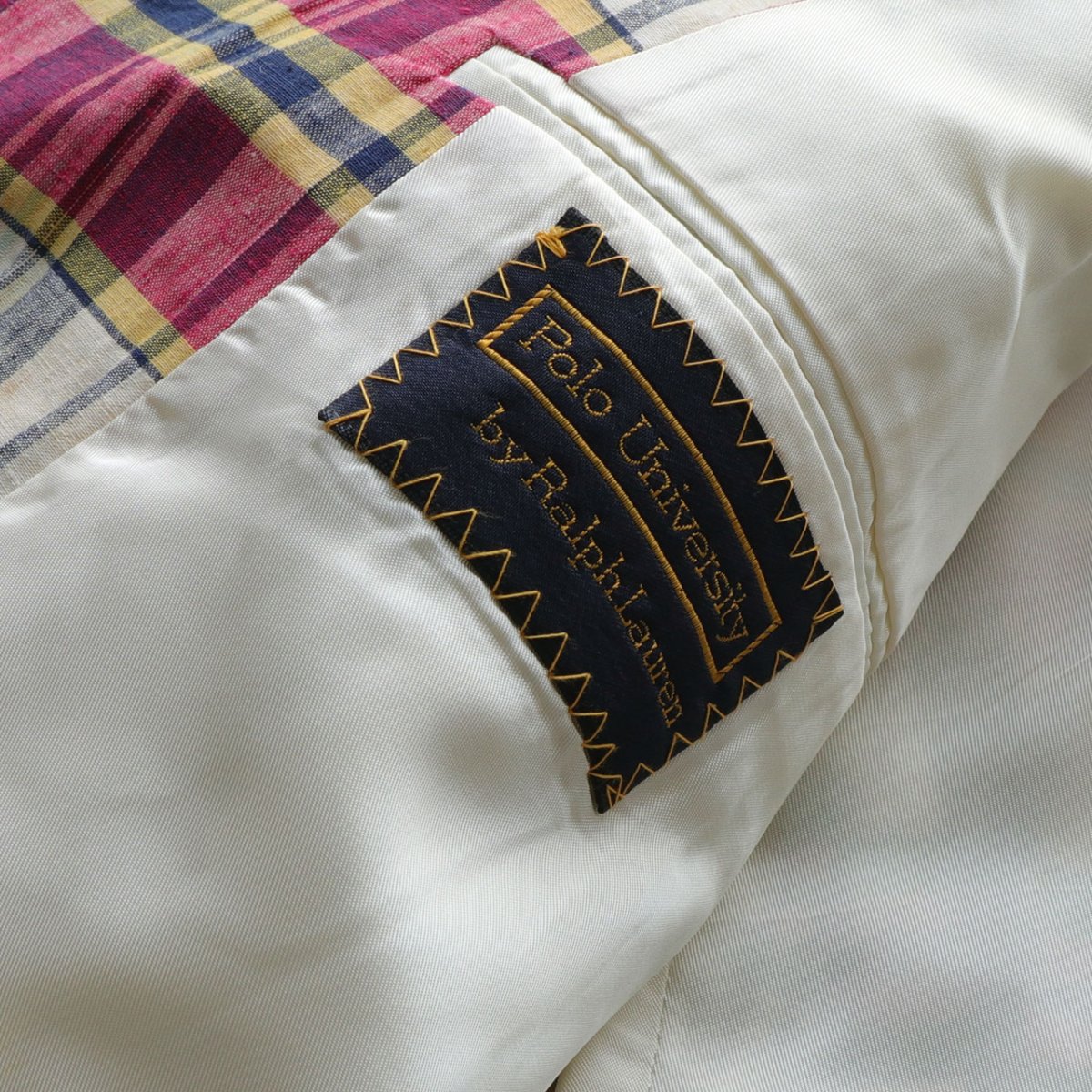 画像9: 80's Polo University by Ralph Lauren COTTON MADRAS CHECK 3B TAILORED JACKET (9)