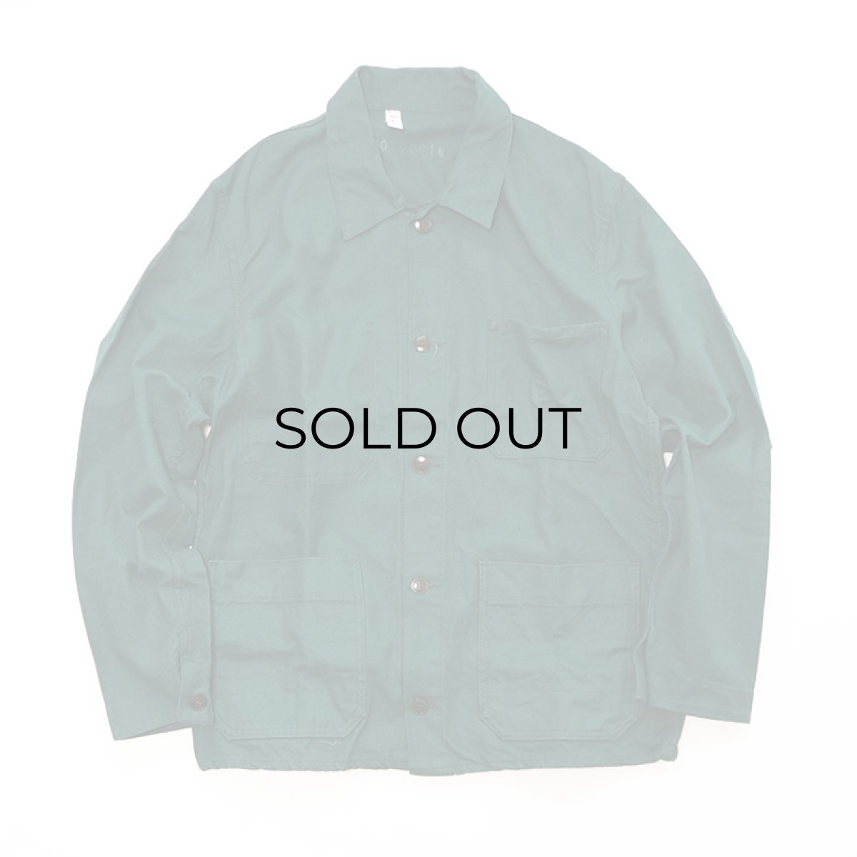 画像1: OLD GERMAN MILITARY GREEN COTTON TWILL WORK JACKET (1)