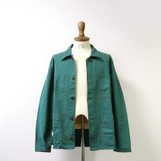 画像7: OLD GERMAN MILITARY GREEN COTTON TWILL WORK JACKET (7)