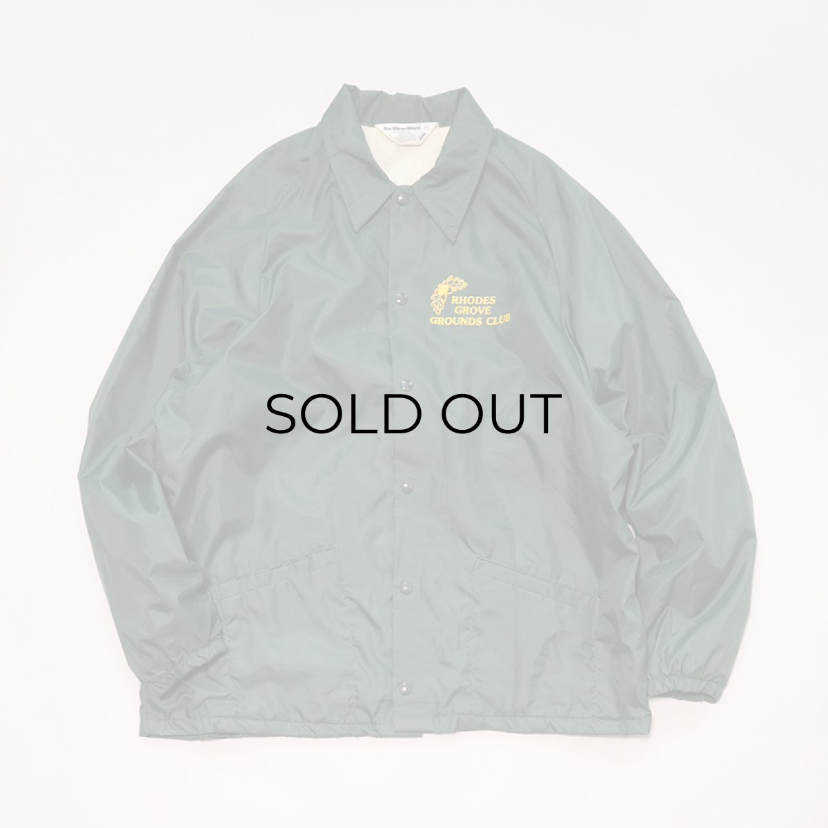 画像1: 80's Don Alleson Athletic NYLON FLANNEL LINING PRINT SNAP COACH JACKET "RHODES GROVE GROUNDS CLUB" (1)