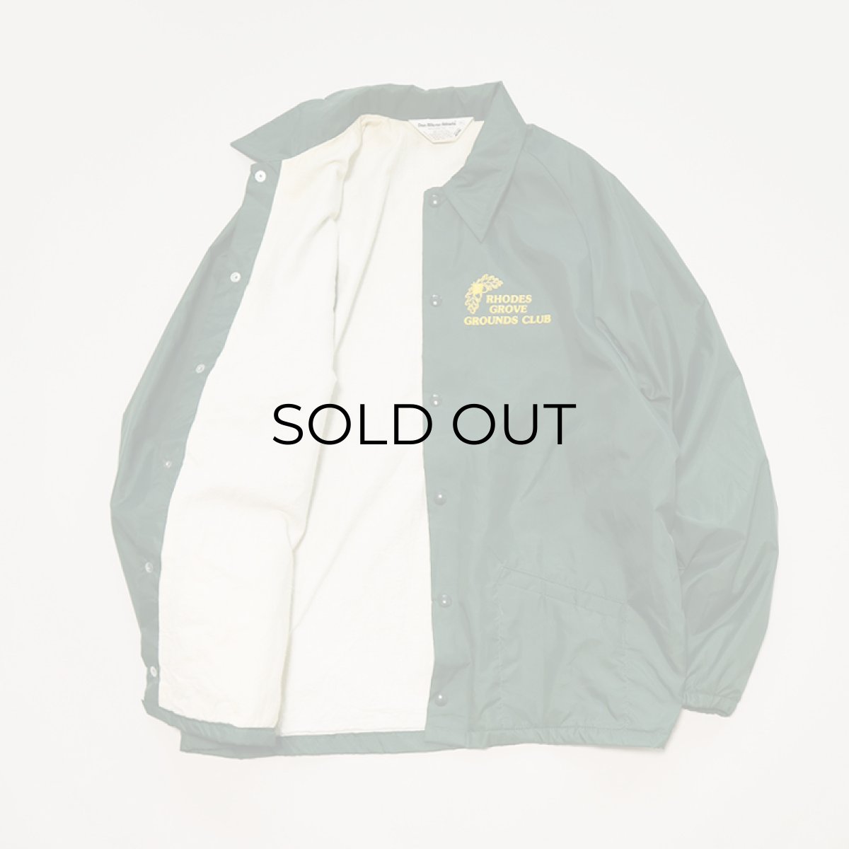 画像2: 80's Don Alleson Athletic NYLON FLANNEL LINING PRINT SNAP COACH JACKET "RHODES GROVE GROUNDS CLUB" (2)