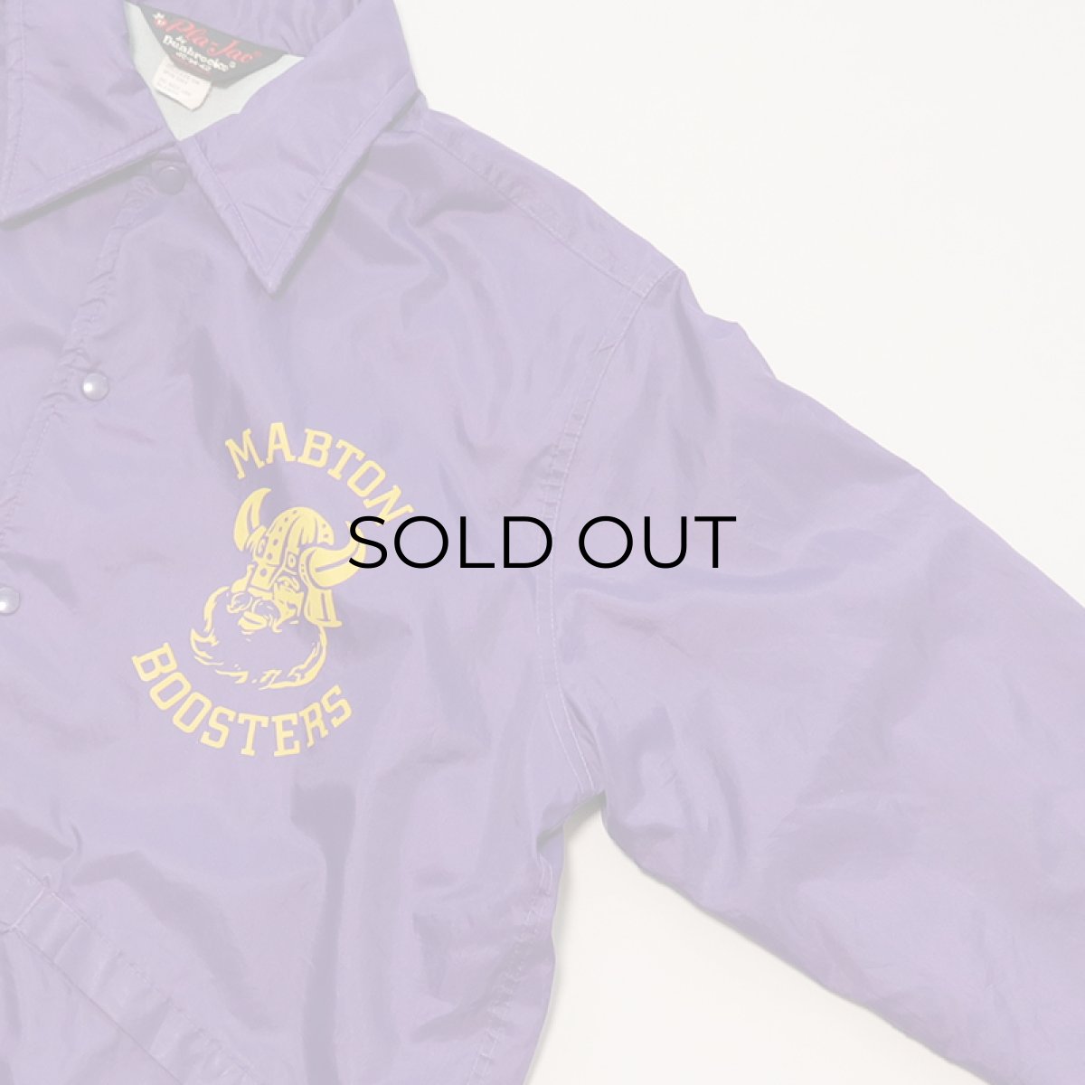 画像4: 〜80's Pla-Jac by Dunbrooke NYLON FLANNEL LINING PRINT SNAP COACH JACKET "MABTON BOOSTERS" (4)