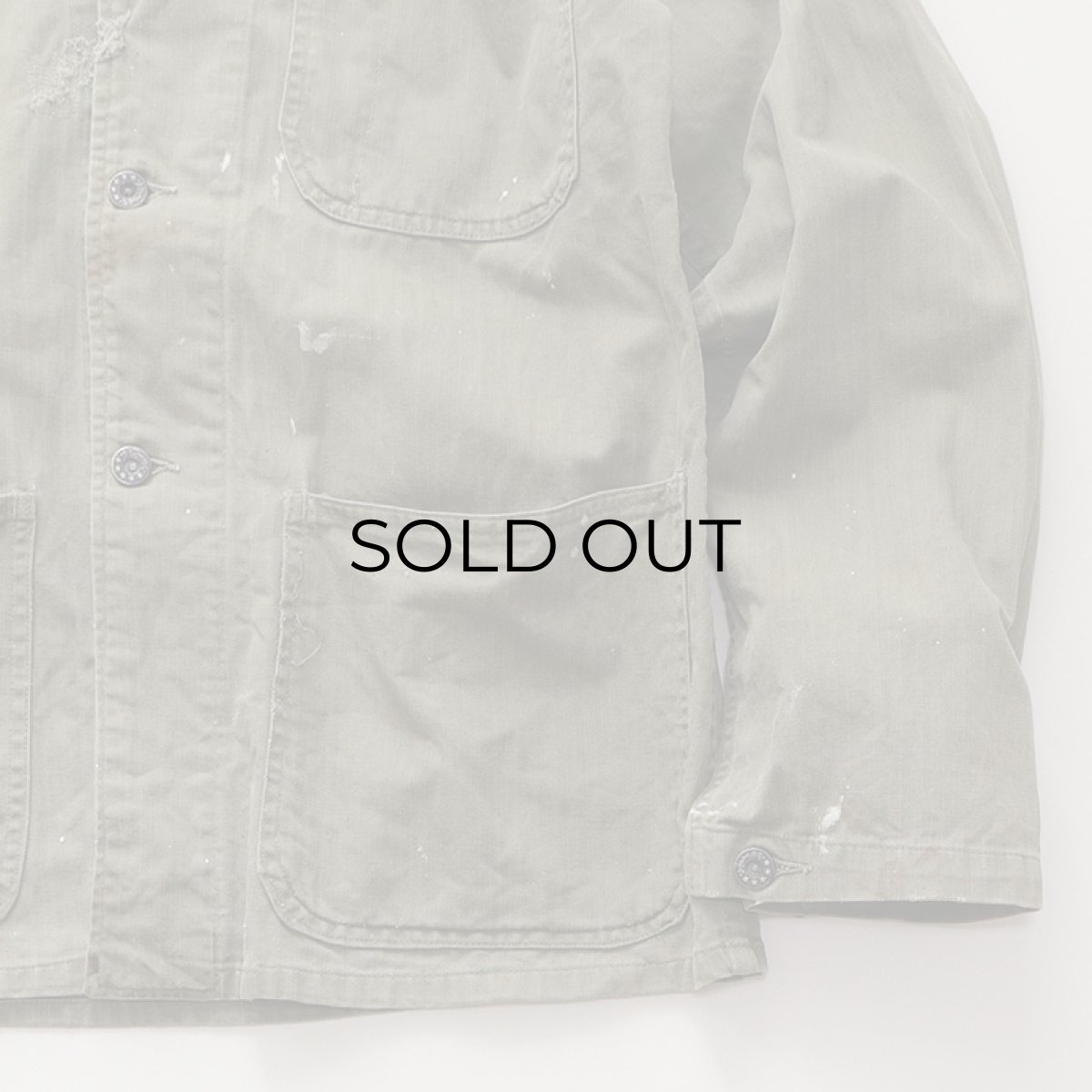 画像6: 40's US NAVY N-3 COTTON HERRINGBONE TWILL CHORE JACKET (6)