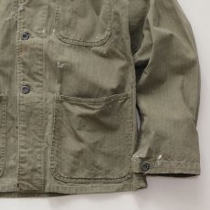 画像6: 40's US NAVY N-3 COTTON HERRINGBONE TWILL CHORE JACKET (6)