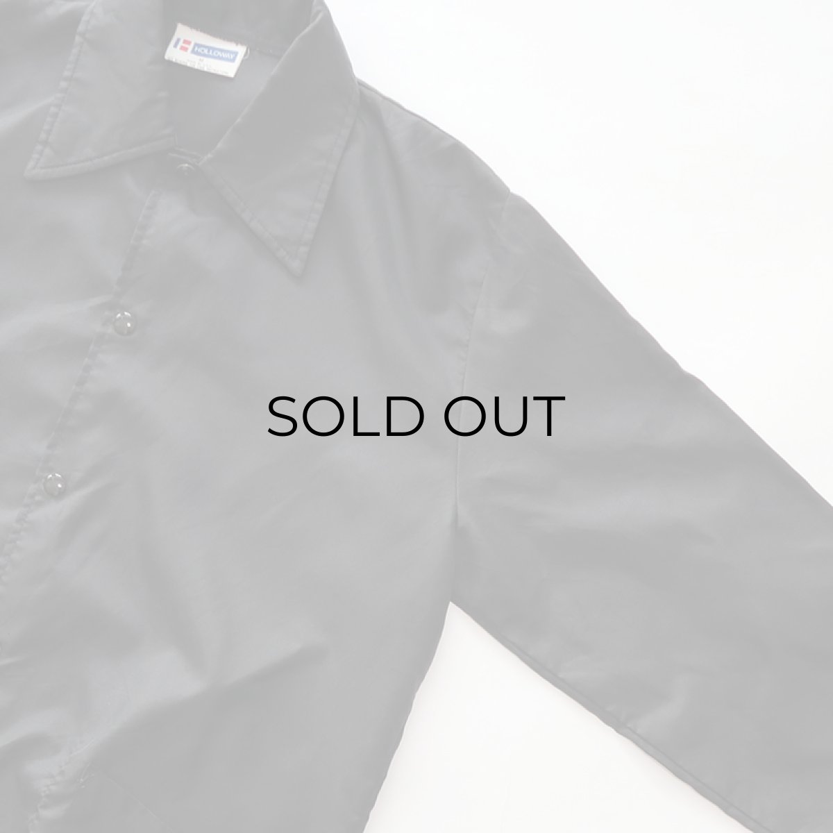 画像3: 〜90's HOLLOWAY BLACK NYLON SNAP COACH JACKET (3)