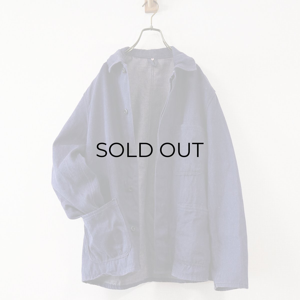 画像7: OLD UNKNOWN BRAND COTTON DENIM GERMAN WORK JACKET (7)