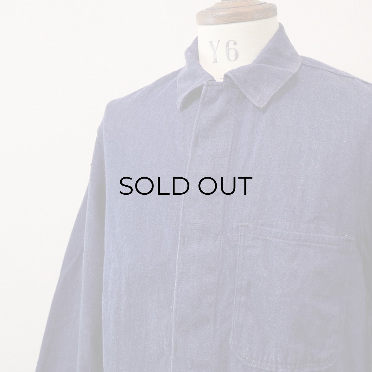 画像4: OLD UNKNOWN BRAND COTTON DENIM GERMAN WORK JACKET (4)