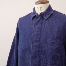 画像4: OLD UNKNOWN BRAND COTTON DENIM GERMAN WORK JACKET (4)