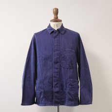 画像1: OLD UNKNOWN BRAND COTTON DENIM GERMAN WORK JACKET (1)