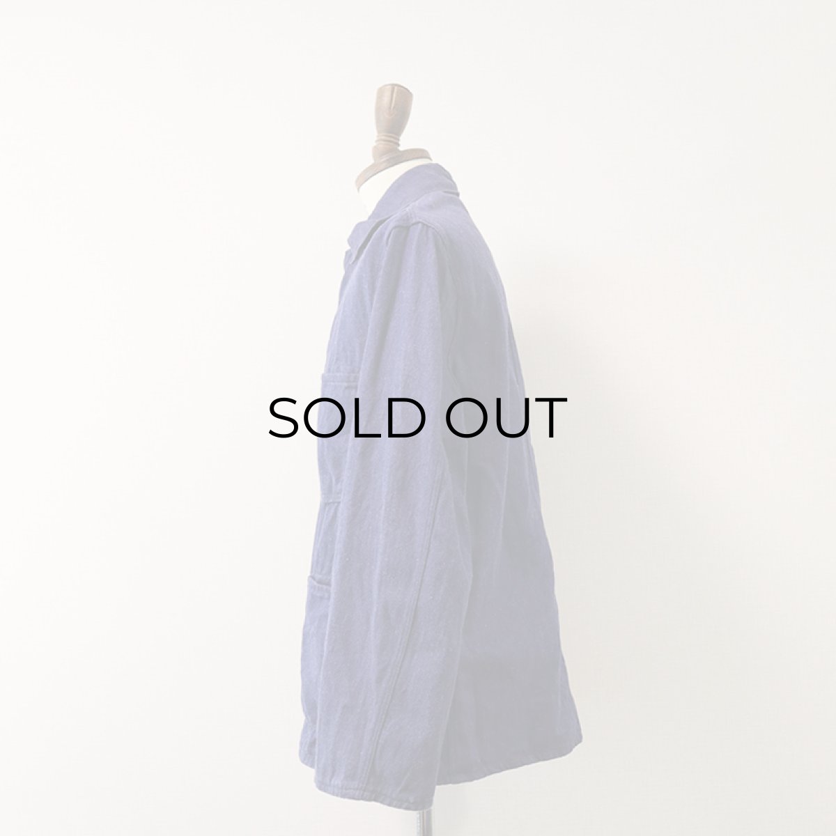 画像2: OLD UNKNOWN BRAND COTTON DENIM GERMAN WORK JACKET (2)