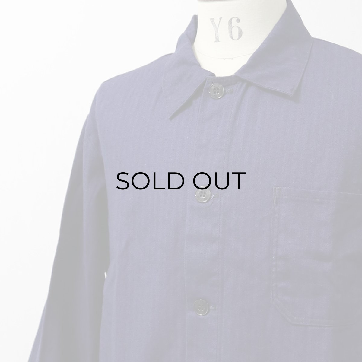 画像6: OLD UNKNOWN BRAND COTTON HERRINGBONE TWILL GERMAN WORK JACKET (6)