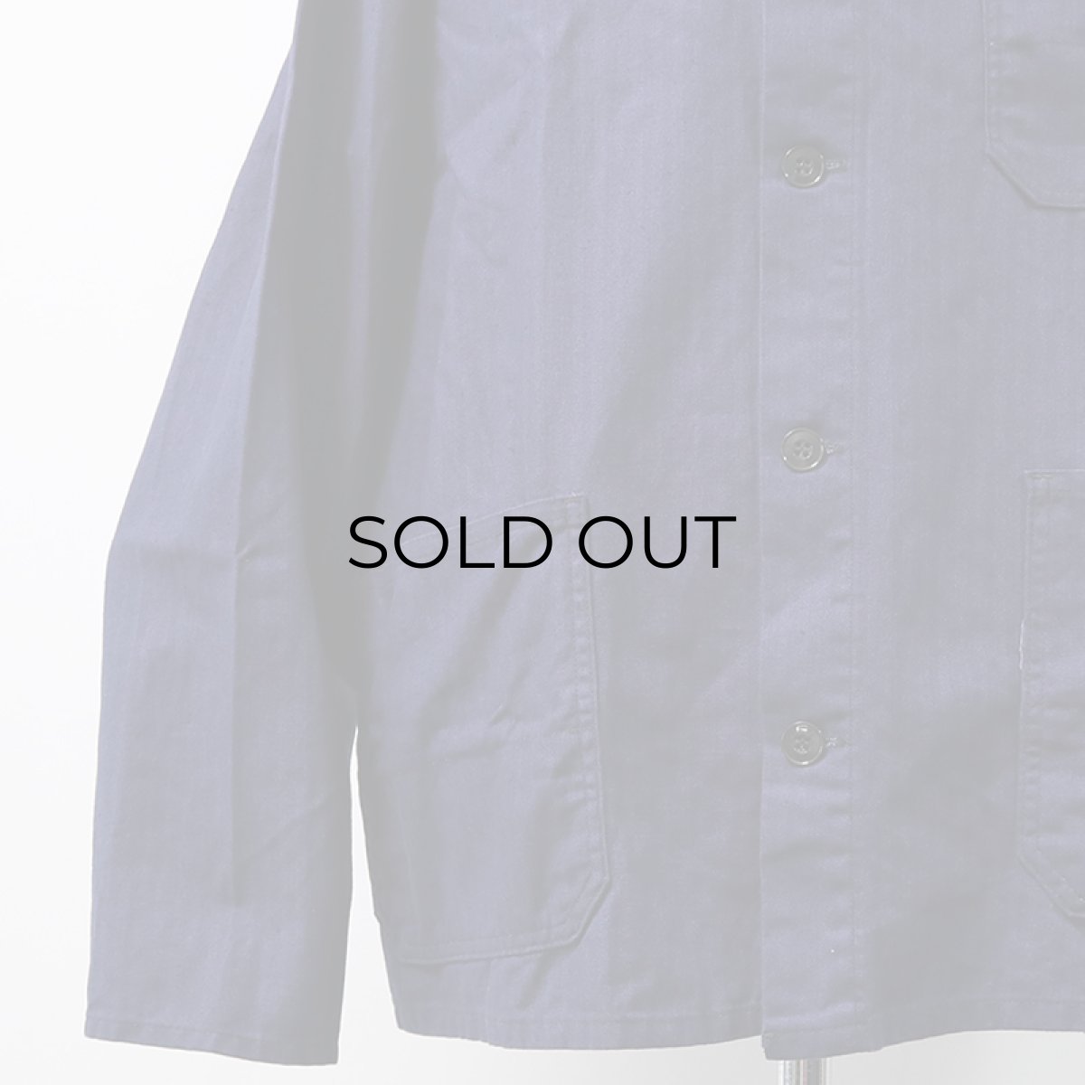 画像7: OLD UNKNOWN BRAND COTTON HERRINGBONE TWILL GERMAN WORK JACKET (7)