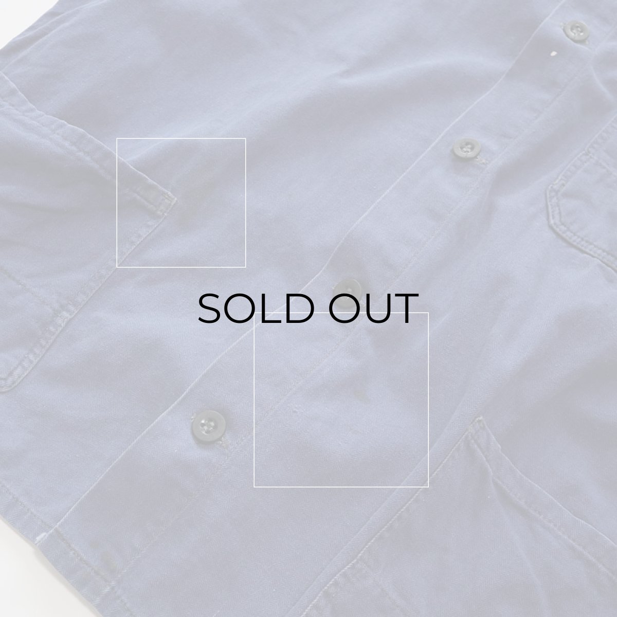 画像10: OLD UNKNOWN BRAND COTTON HERRINGBONE TWILL CUT-OFF N/S GERMAN WORK JACKET (10)