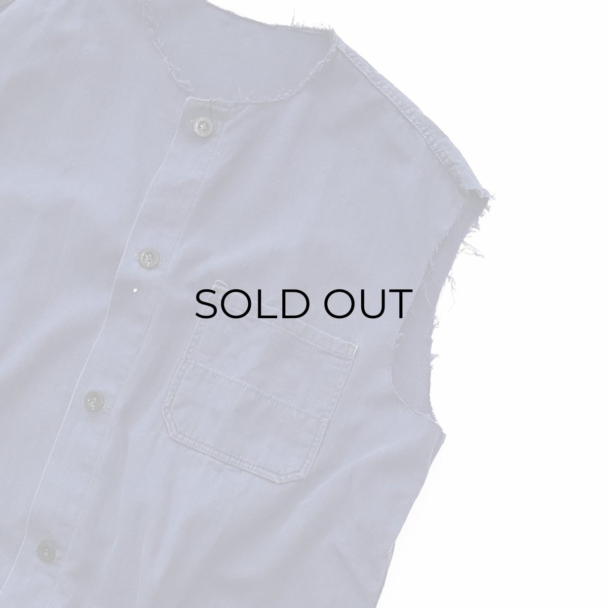 画像6: OLD UNKNOWN BRAND COTTON HERRINGBONE TWILL CUT-OFF N/S GERMAN WORK JACKET (6)
