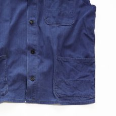 画像8: OLD UNKNOWN BRAND COTTON HERRINGBONE TWILL CUT-OFF N/S GERMAN WORK JACKET (8)