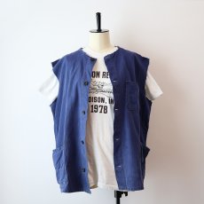 画像12: OLD UNKNOWN BRAND COTTON HERRINGBONE TWILL CUT-OFF N/S GERMAN WORK JACKET (12)