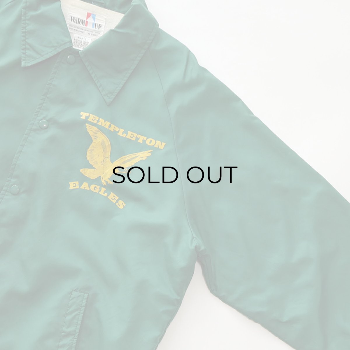 画像3: 〜90's WARM UP NYLON FLANNEL LINING W-PRINT SNAP COACH JACKET "TEMPLETON EAGLES" (3)