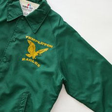 画像3: 〜90's WARM UP NYLON FLANNEL LINING W-PRINT SNAP COACH JACKET "TEMPLETON EAGLES" (3)