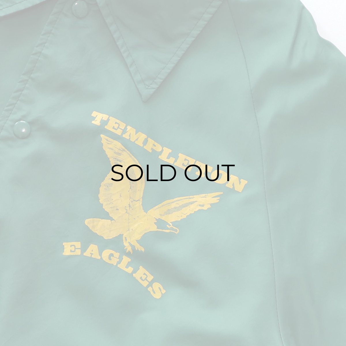 画像4: 〜90's WARM UP NYLON FLANNEL LINING W-PRINT SNAP COACH JACKET "TEMPLETON EAGLES" (4)