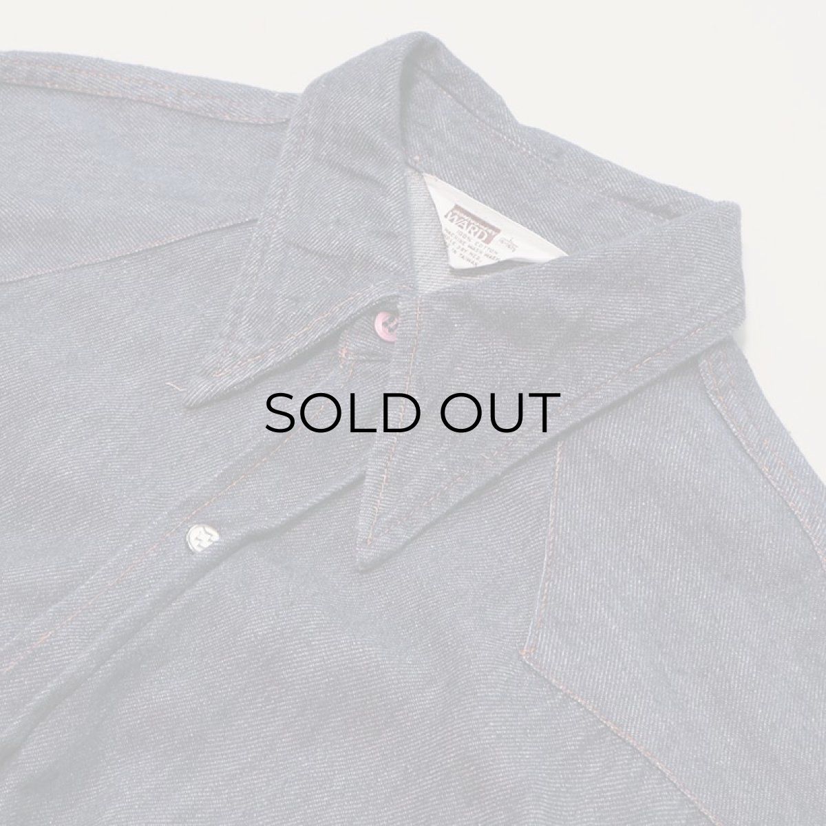 画像5: 70's MONTGOMERY WARD VAT-DYED COTTON DENIM WESTERN SHIRT (5)