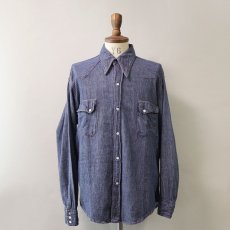 画像9: 70's MONTGOMERY WARD VAT-DYED COTTON DENIM WESTERN SHIRT (9)