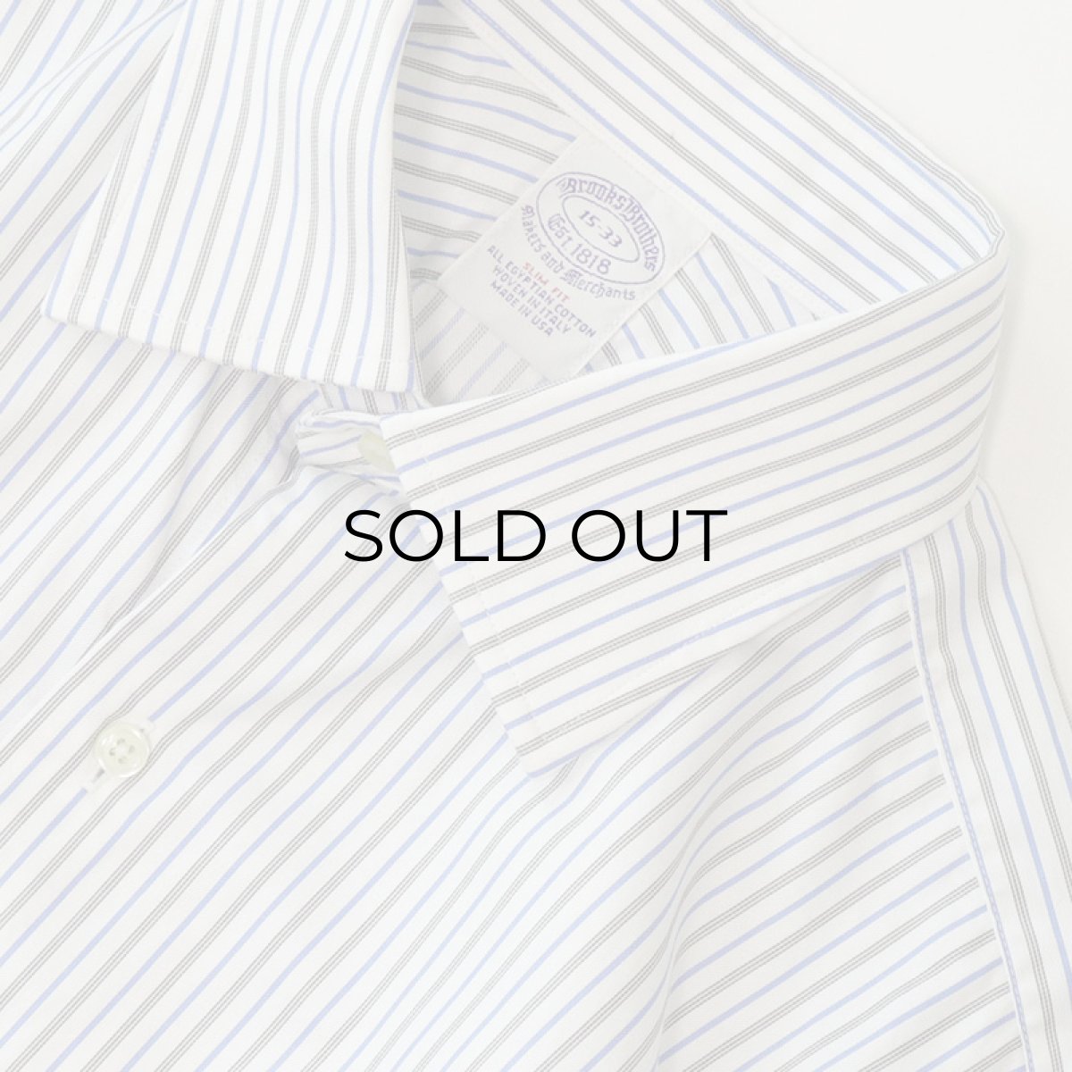 画像5: Brooks Brothers COTTON STRIPE WIDESPREAD COLLAR DRESS SHIRT "MADE IN USA" (5)
