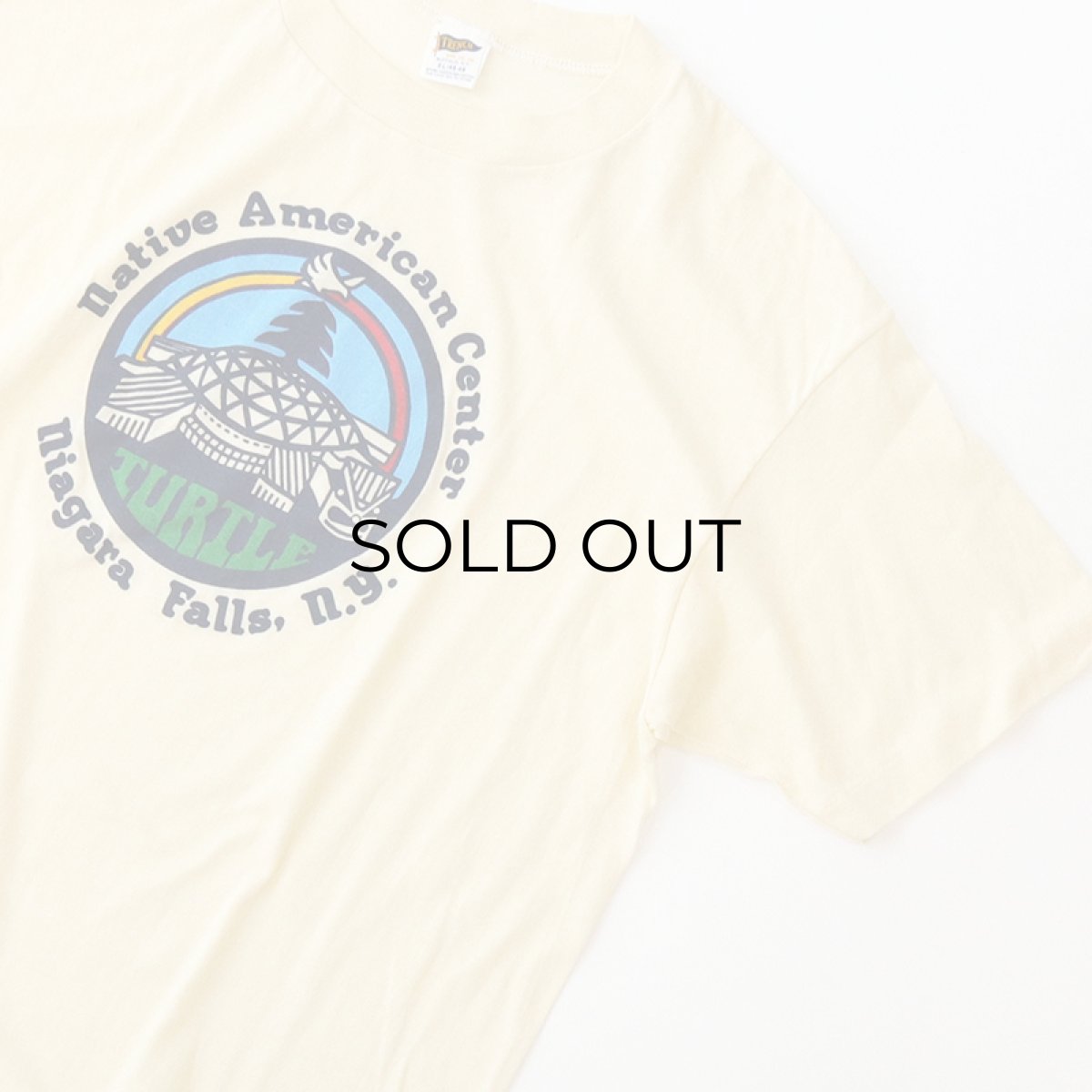 画像4: 80's TRENCH PRINT S/S TEE "TURTLE Native American Center" (4)