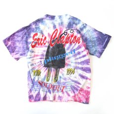 画像3: 90's UNKNOWN BRAND Tie-Dye COTTON W-PRINT S/S ARTIST TEE "Eric Clapton unplugged 94" (3)