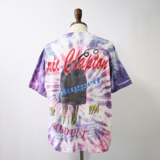 画像11: 90's UNKNOWN BRAND Tie-Dye COTTON W-PRINT S/S ARTIST TEE "Eric Clapton unplugged 94" (11)