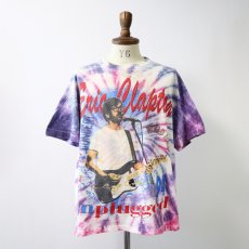 画像9: 90's UNKNOWN BRAND Tie-Dye COTTON W-PRINT S/S ARTIST TEE "Eric Clapton unplugged 94" (9)