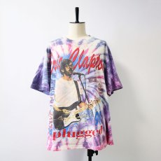 画像12: 90's UNKNOWN BRAND Tie-Dye COTTON W-PRINT S/S ARTIST TEE "Eric Clapton unplugged 94" (12)