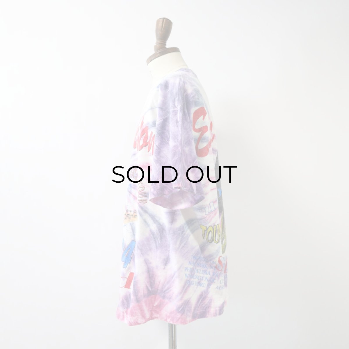 画像10: 90's UNKNOWN BRAND Tie-Dye COTTON W-PRINT S/S ARTIST TEE "Eric Clapton unplugged 94" (10)